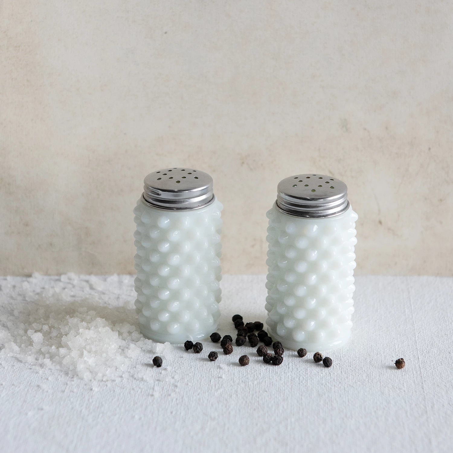 Milk Glass Salt and Pepper Shakers