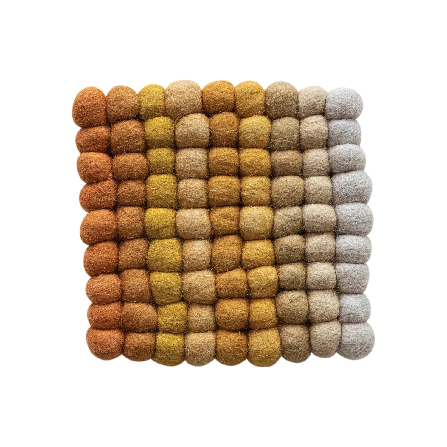 Handmade Wool Felt Ball Trivet - 2 Colors!