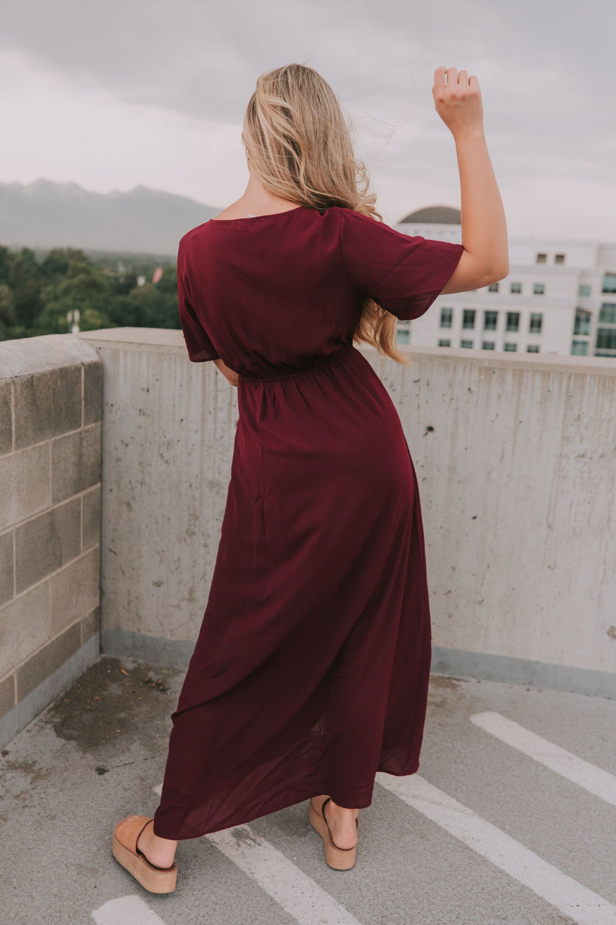 Burgundy windsor cheap dress