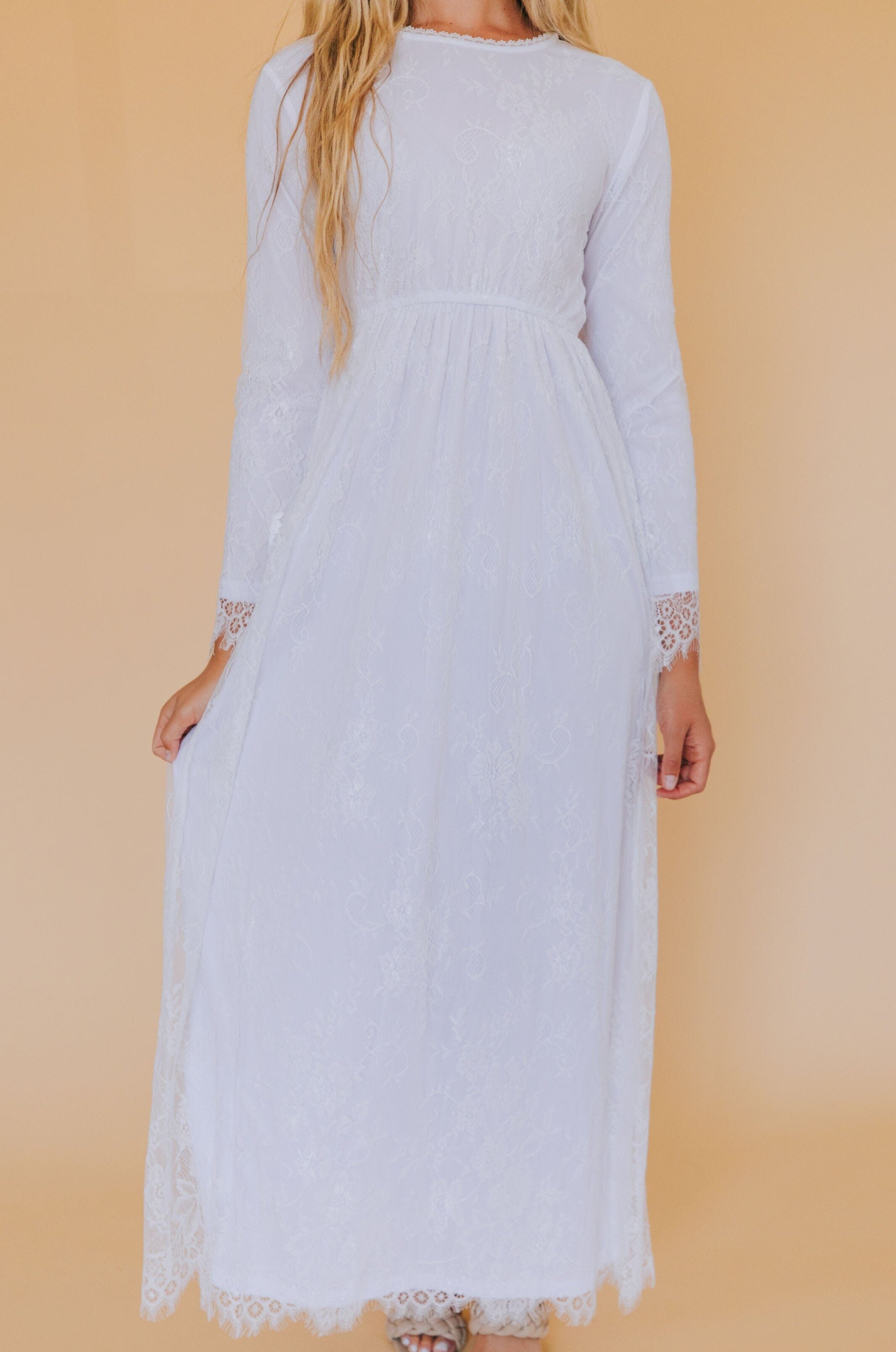 LDS white temple dress