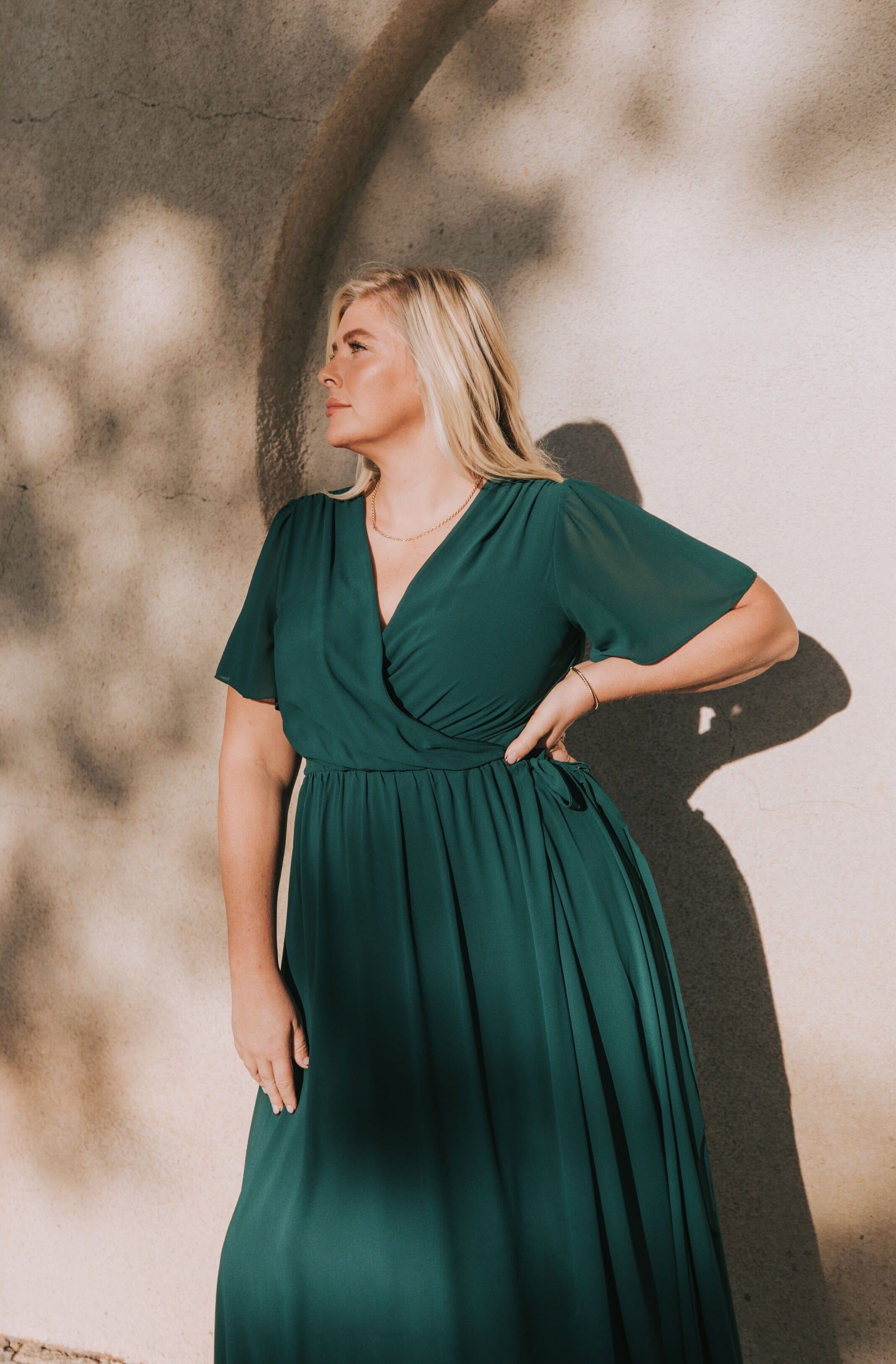 Emerald green plus shop size maxi dress